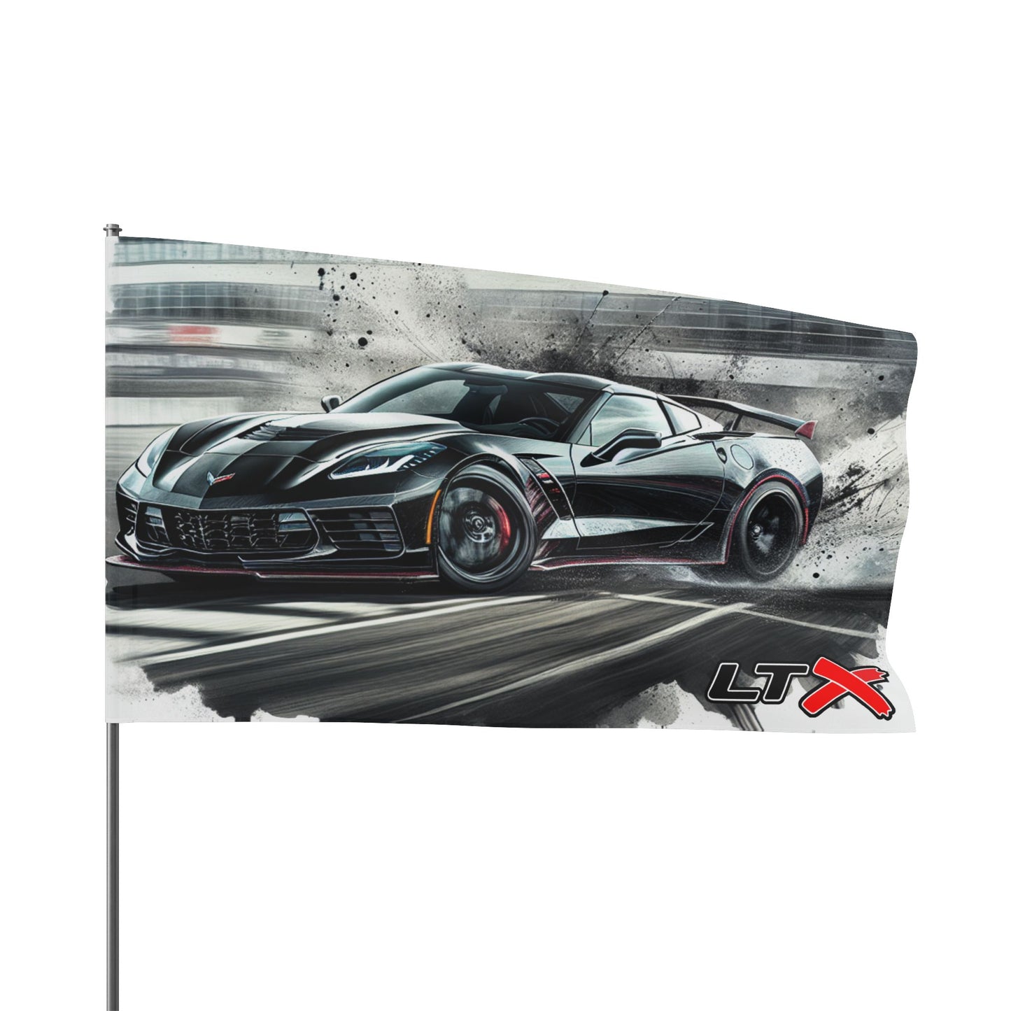 C7 Corvette Burnout Flag 3’x5’