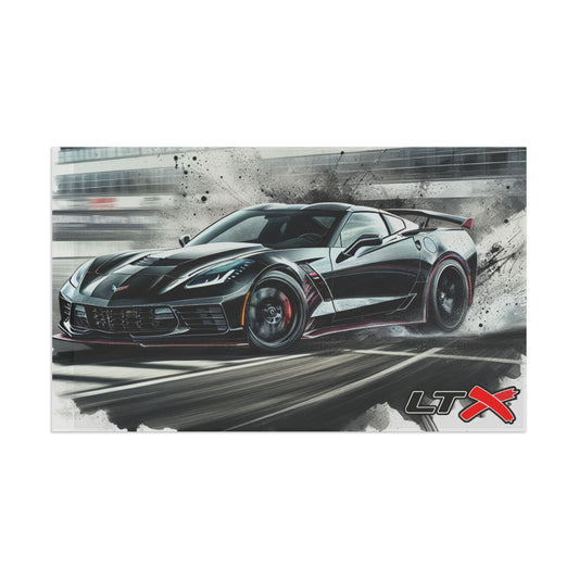 C7 Corvette Burnout Flag 3’x5’